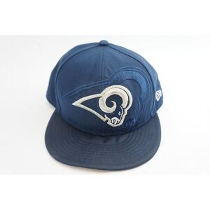 New Era Los Angeles Rams 59FIFTY Fitted Hat Mens 7 1/2 Navy Blue NFL Excellent